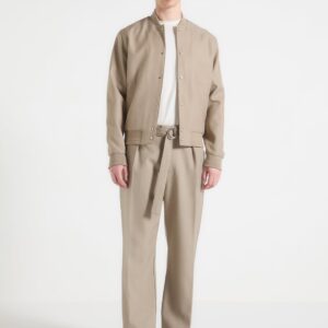 Tailored Bomber Jacket - Beige