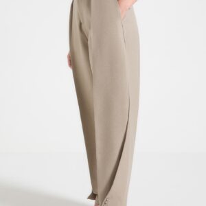 Twist Leg Tailored Trousers - Taupe