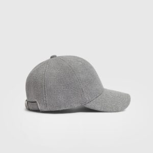 Textured Wool Blend Cap - Light Grey