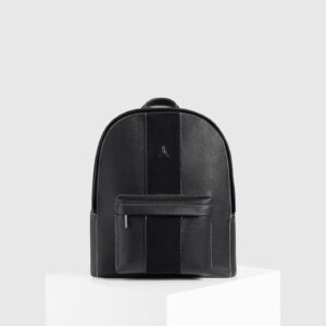 Lyon Suede Panel Backpack - Black