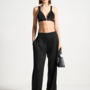 Pleated Eiffel Bralette - Black
