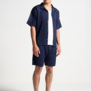 Pleated Shorts - Navy