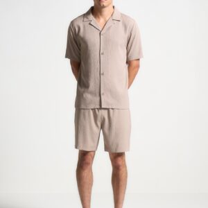 Seersucker Shorts - Taupe