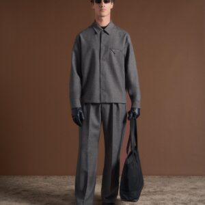 Textured Tailored Overshirt - Grey